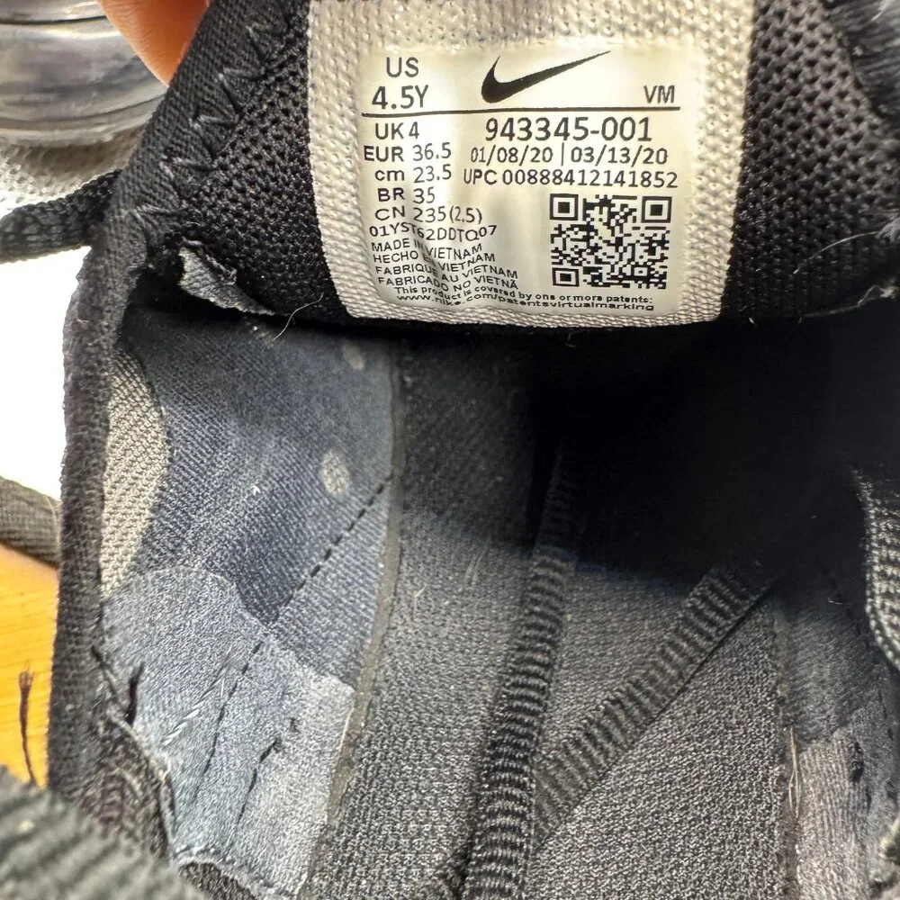 Size‎ 4.5Y (GS) Nike Air Max 270 Low Triple Black Kids Sneaker Shoes 943345-001